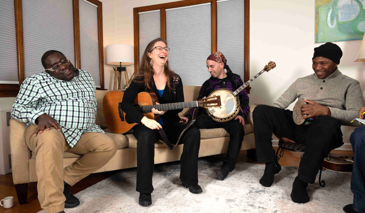 The Scooches rehearse: Miles Betina Nick Harvey
